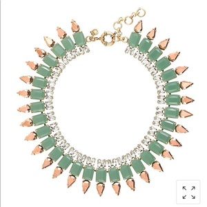 J Crew Mint Crystal Collar Statement Necklace